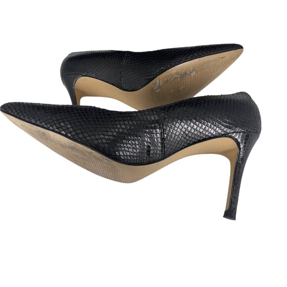 Marc Fisher Womens Pump Black Snakeskin Pointed Toe Heels Size 8M - Picture 7 of 8